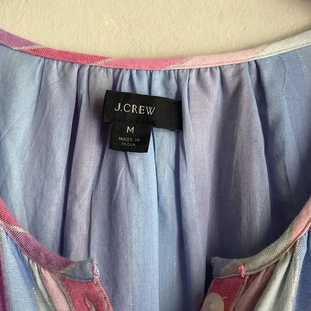 J.Crew Belted button-up dress in pastel stripe